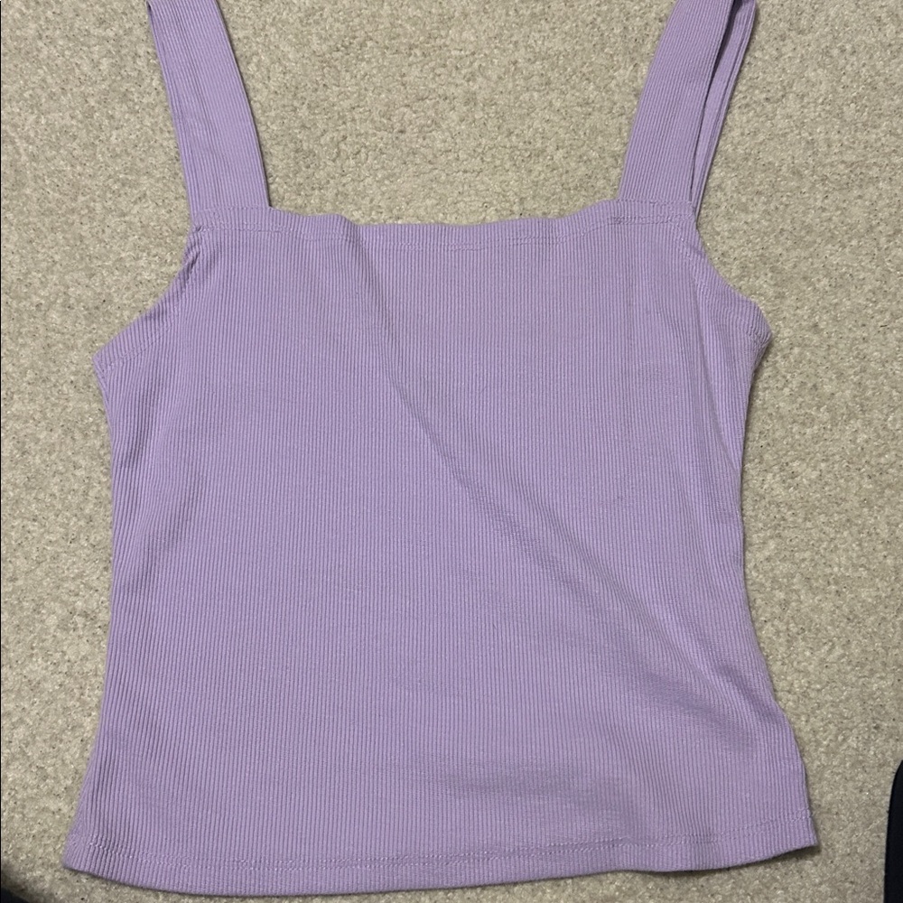 SHEIN Lilac Ribbed Sleeveless Top